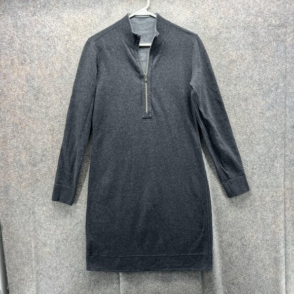 Tommy Bahama Sweatshirt Dress Womens Small Gray Quarter Zip Tunic Reversible - Picture 1 of 11